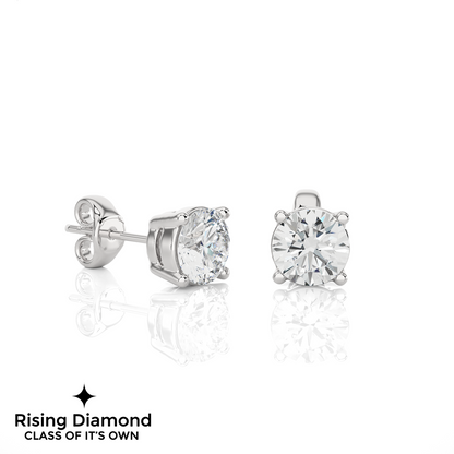 1.01 Ct For Each Round Cut Lab Grown Diamond Stud Earring