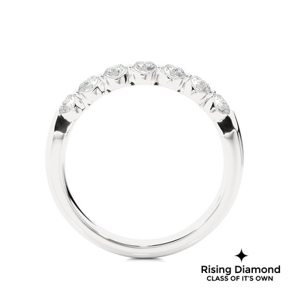 0.52 CTW Round Cut Lab Grown Diamond Eternity Wedding Band in Bubble Prong Setting