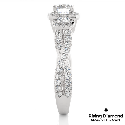 1.05 Ct Round Cut E-VS1 Lab Grown Diamond Engagement Ring