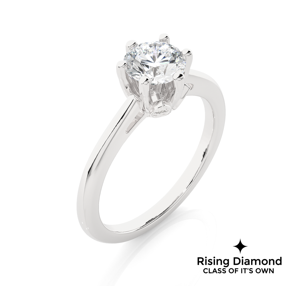 1.55 Ct Round Cut E-VS2 Lab Created Diamond Solitaire Engagement Ring