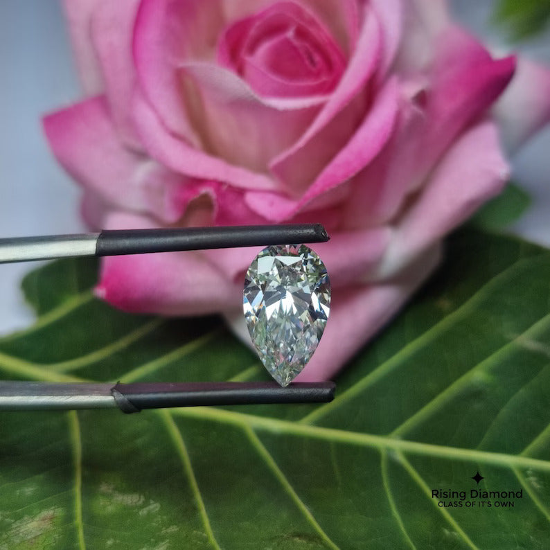 4.0 CT Pear Cut F/VS Lab Created Conflict Free Diamond With IGI Certificate