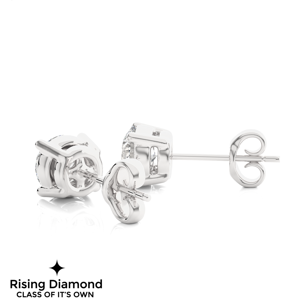 1.01 Ct For Each Round Cut Lab Grown Diamond Stud Earring
