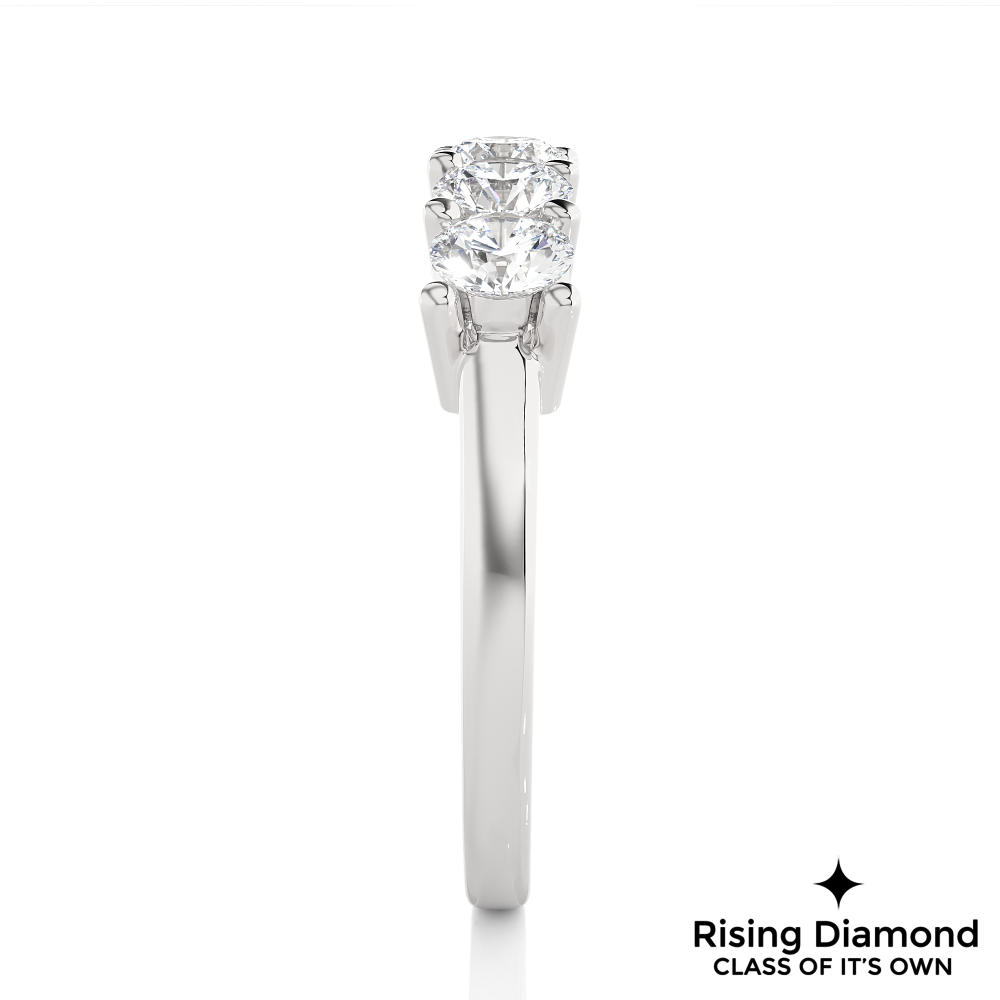 0.52 CTW Round Cut Lab Created Diamond Five Stone Ring
