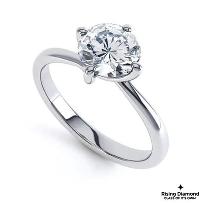 1.05 CT G/VS2 Round Cut Lab Grown Diamond Solitaire Ring