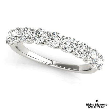 1.5 CTW Round Cut Colorless Moissanite Wedding Band