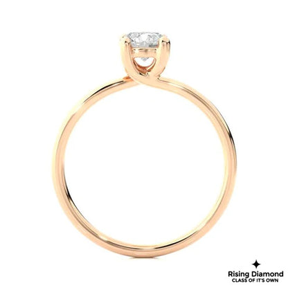 1.01 TCW Round Cut D-VS Lab Grown Diamond Gold Solitaire Engagement Ring