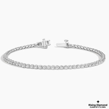 3.94 CTW Round Colorless Moissanite Tennis Bracelet in Prong Setting and Minimalist Style
