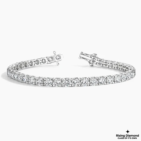 11.65 CTW Round Cut Colorless Moissanite Bracelet With Prongs