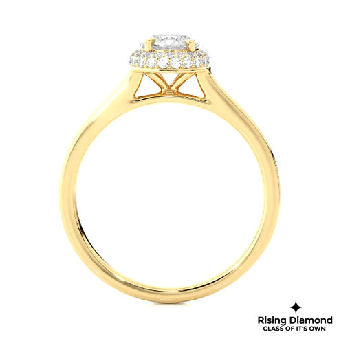 1.02 CT Round E/VS2 Lab Created Diamond Halo Engagement Ring