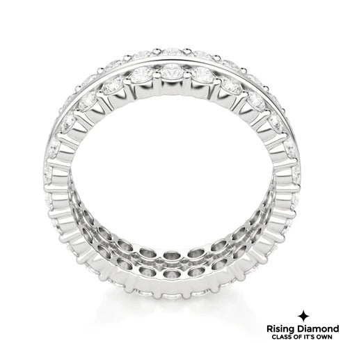 1.20 CTW Round Cut Colorless Moissanite Double Pave Band