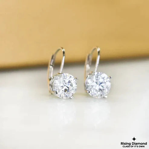 1.22 Ct For Each Round Cut F-VS Lab Grown Diamond Gold Earring