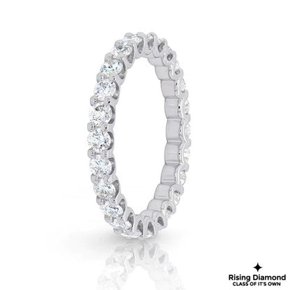 1.83 CTW Round Cut Colorless Moissanite Eternity Band