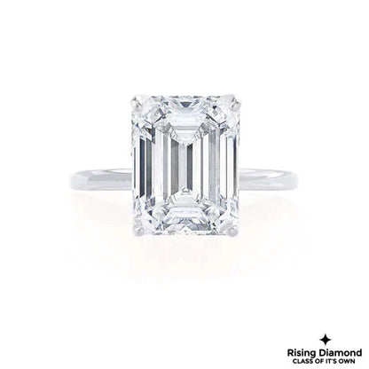 2.01 Ct Emerald Cut F-VS2 Lab Grown Diamond Solitaire Engagement Ring