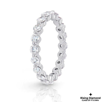 1.63 CTW Round Cut Colorless Moissanite  Full Eternity Band
