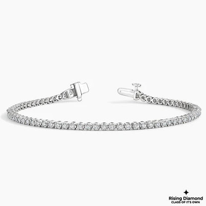 4.0 CTW Round Cut Colorless Moissanite Tennis Bracelet in Prong Setting