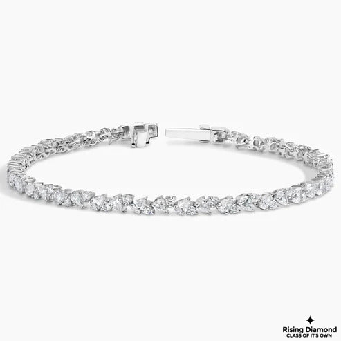 13.28 CTW Round and Pear Cut Colorless Moissanite Bracelet