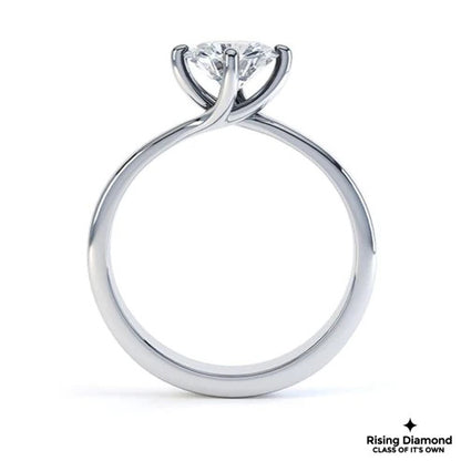 1.05 CT G/VS2 Round Cut Lab Grown Diamond Solitaire Ring