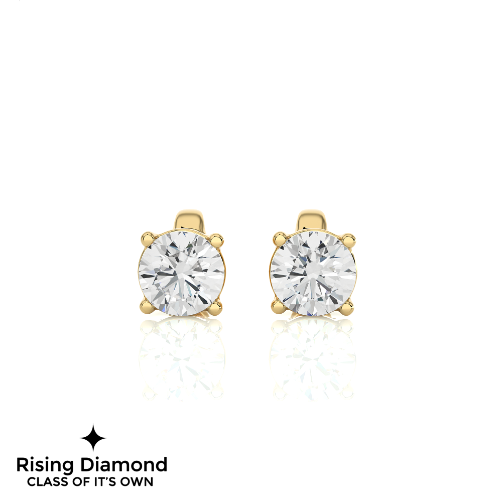 0.47 Ct For Each Round Cut Lab Grown Diamond Stud Earring