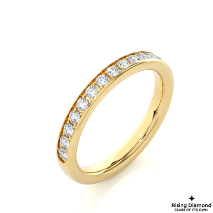 0.45 CTW Round Cut Lab Crated Diamond Wedding Band in Chanel Setting