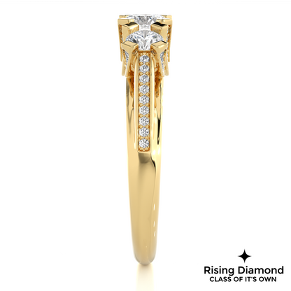 1.01 Ct Round Cut E-VS1 Lab Grown Diamond Gold Engagement Ring