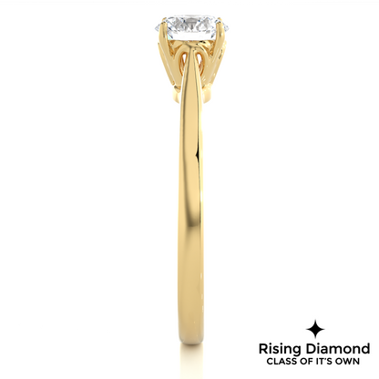1.23 Ct Round Cut F-VS2 Lab Grown Diamond Six Prong Engagement Ring