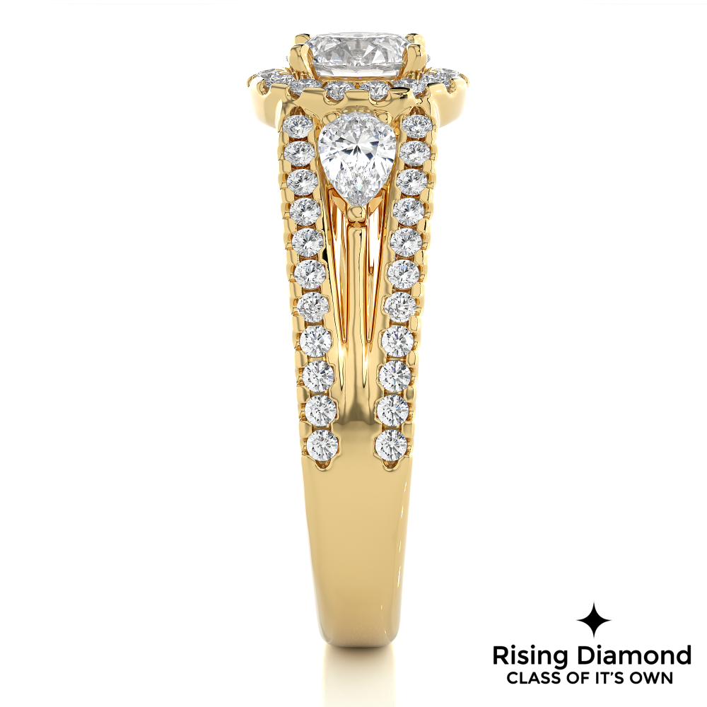 1.16 Ct Round Cut F-VS1 Lab Grown Diamond Gold Engagement Ring