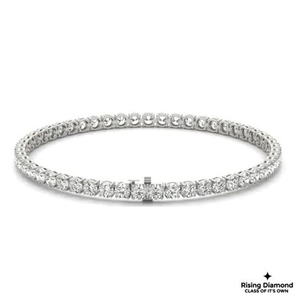 2.87 CTW Round Cut Colorless Moissanite Tennis Bracelet With Prongs
