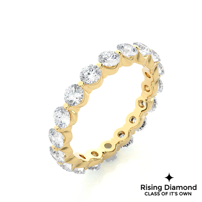1.49 CTW Round Cut Lab Grown Diamond Full Eternity Wedding Band in Bubble Prong Setting