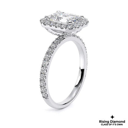1.58 CT Emerald Cut F-VS2 Lab Grown Diamond Engagement Ring