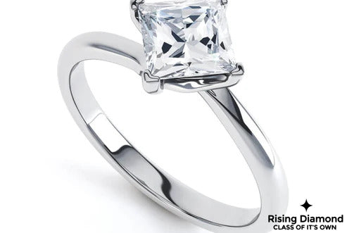 1.00 Ct Princess Cut F-VS2 Lab Grown Diamond Engagement Ring