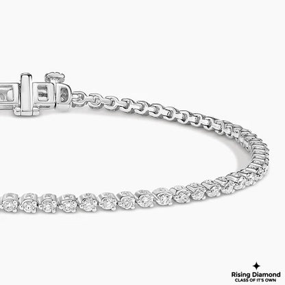 3.94 CTW Round Colorless Moissanite Tennis Bracelet in Prong Setting and Minimalist Style