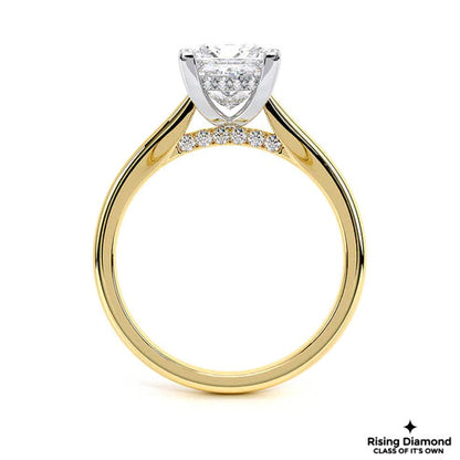 1.15 CT E/VS1 Princess Cut Lab Grown Diamond Engagement Ring