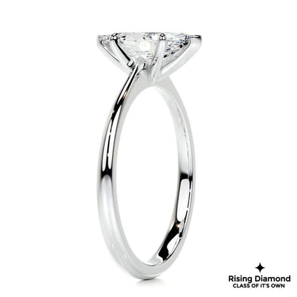 3.8 Ct Marquise Cut Colorless Moissanite Solitaire Ring