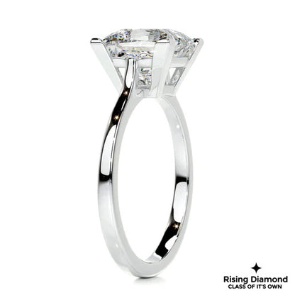 3.61 Ct Princess Cut Colorless Moissanite Solitaire Ring