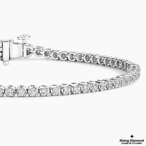 4.0 CTW Round Cut Colorless Moissanite Tennis Bracelet in Prong Setting