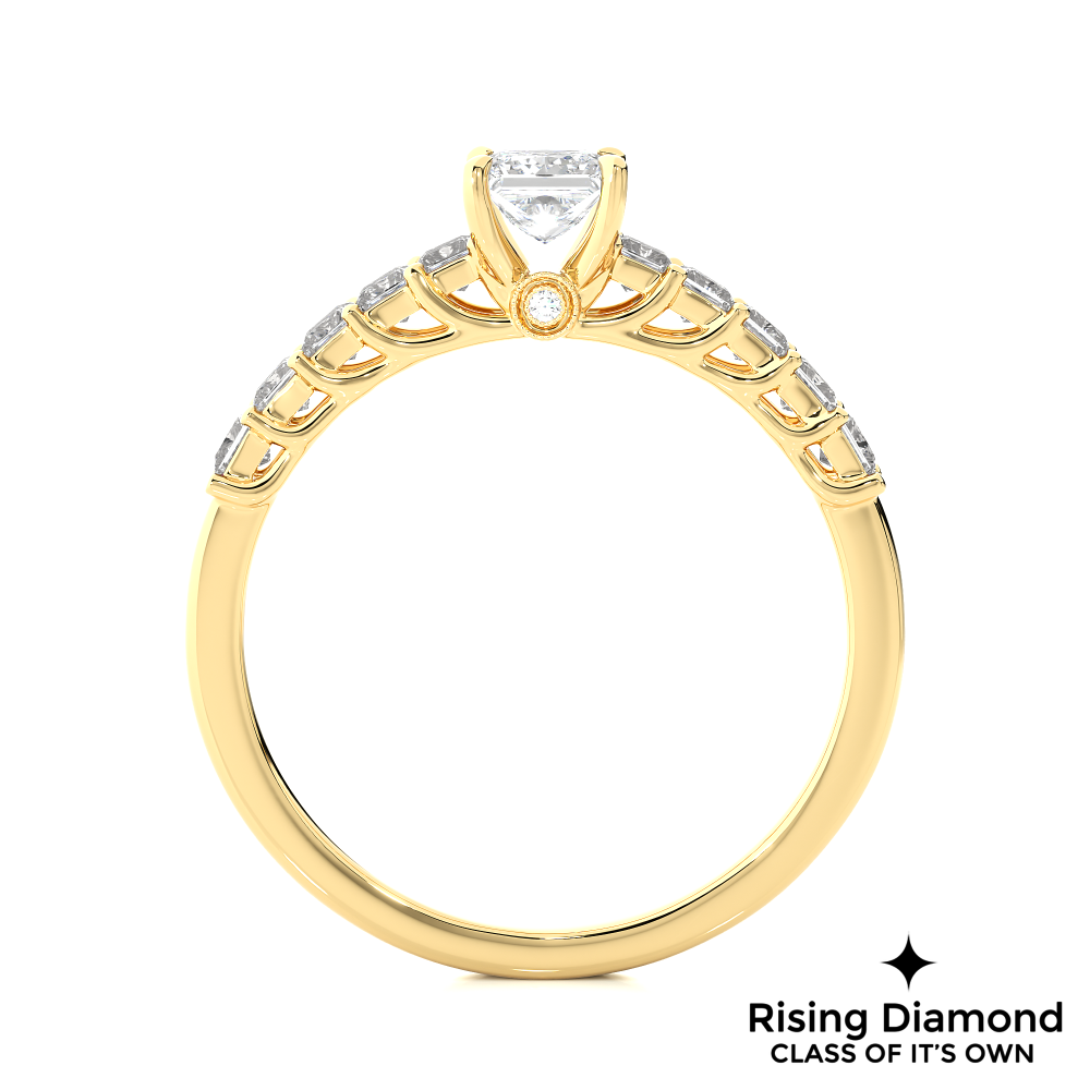 1.01 Ct Princess Cut F-VS2 Lab Grown Diamond Engagement Ring