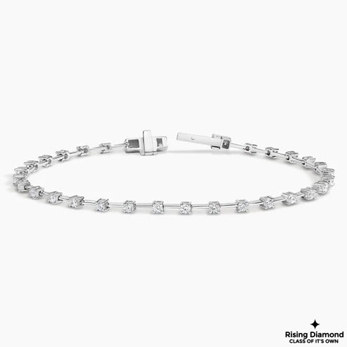 1.25 CTW Round Cut Colorless Moissanite Bracelet in Minimalist Style