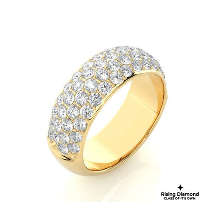 1.25 TCW Round Cut Colorless Moissanite Gold Wedding Band