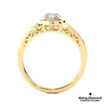 1.0 Ct Round Cut E-VS Lab Grown Diamond Engagement Ring