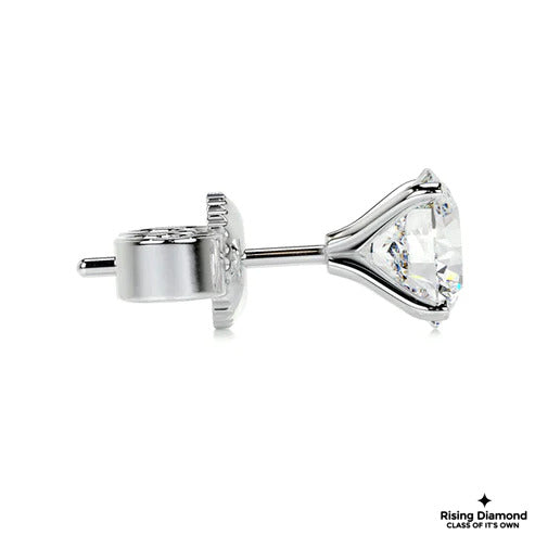 1.5 Ct Round For Each Colorless Moissanite Stud Earring