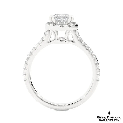 1.05 Ct Oval Cut E-VS1 Lab Grown Diamond Engagement Ring