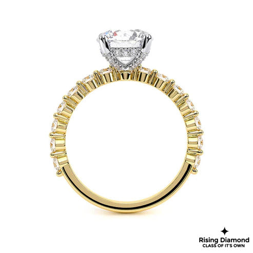 0.92 Ct Round Cut F-VS1 Lab Grown Diamond Prong Engagement Ring