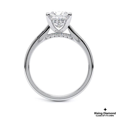 1.15 CT E/VS1 Princess Cut Lab Grown Diamond Engagement Ring