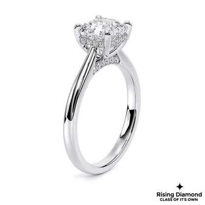 1.02 Ct Asscher Cut F-VS1 Lab Grown Diamond Engagement Ring