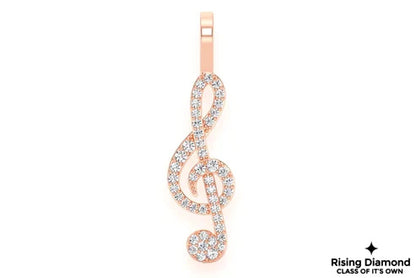 0.18 CTW Round Cut Colorless Moissanite Music Note Pendant