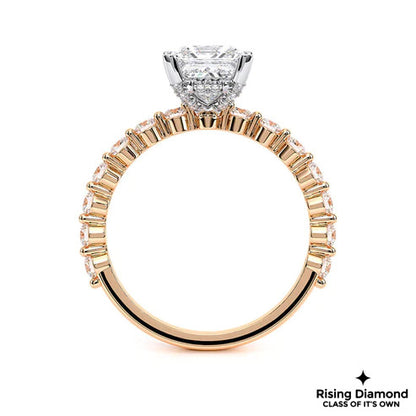 1.01 Ct Princess Cut E-VS2 Lab Grown Diamond Engagement Ring