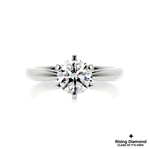 2.9 Ct Round Cut Colorless Moissanite Solitaire Engagement Ring