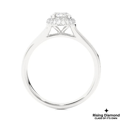 1.02 CT Round E/VS2 Lab Created Diamond Halo Engagement Ring