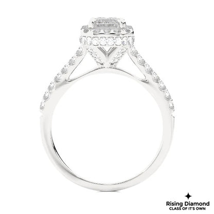 1.33 Ct Emerald Cut E-VS2 Lab Grown Diamond Engagement Ring