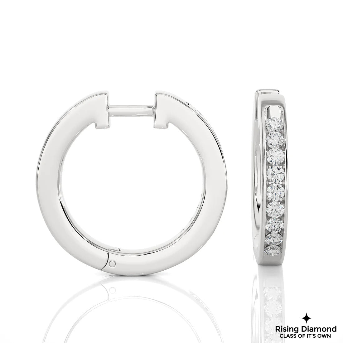 0.52 CTW Round Cut Lab Created Diamond EF/VS Hoop Earring